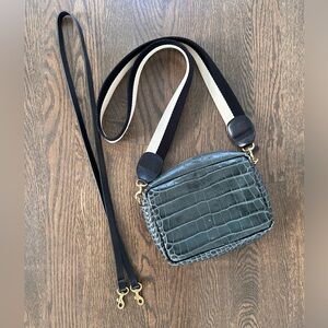 Clare V Green Loden Croc Midi Sac w/ Extra Strap, Sold Out